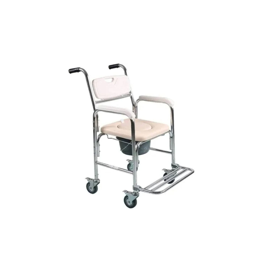 Silla Cómodo de Ducha con Descansapiés de Aluminio: seguridad y confort en el baño.