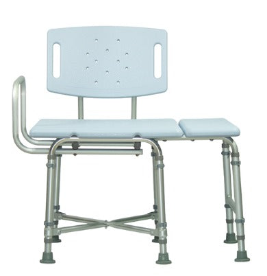 BANCO DE DUCHA BARIÁTRICO DE ALUMINIO REFORZADO CON RESPALDO.