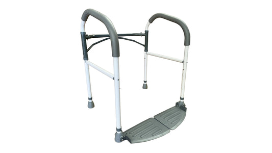 Soporte de Seguridad para WC con Descansapiés: Estabilidad y comodidad en el baño.