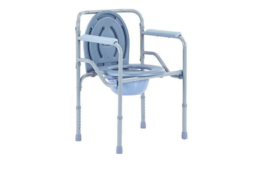 Cómodo de Acero Plegable con Respaldo Gris